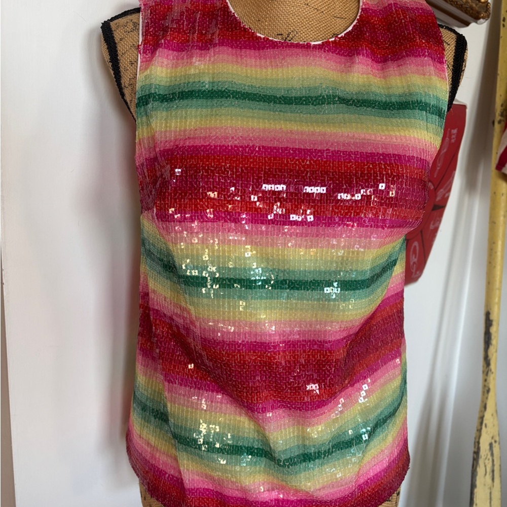 J. J crew Watermelon Sequin Top
